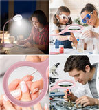 5X Magnifying Lamp，Lighted Magnifying Glass with Light and Stand Hands Free, Desk Magnifying Light, LED Magnifier Work Lamp for Women, Ladies, Kids Reading.