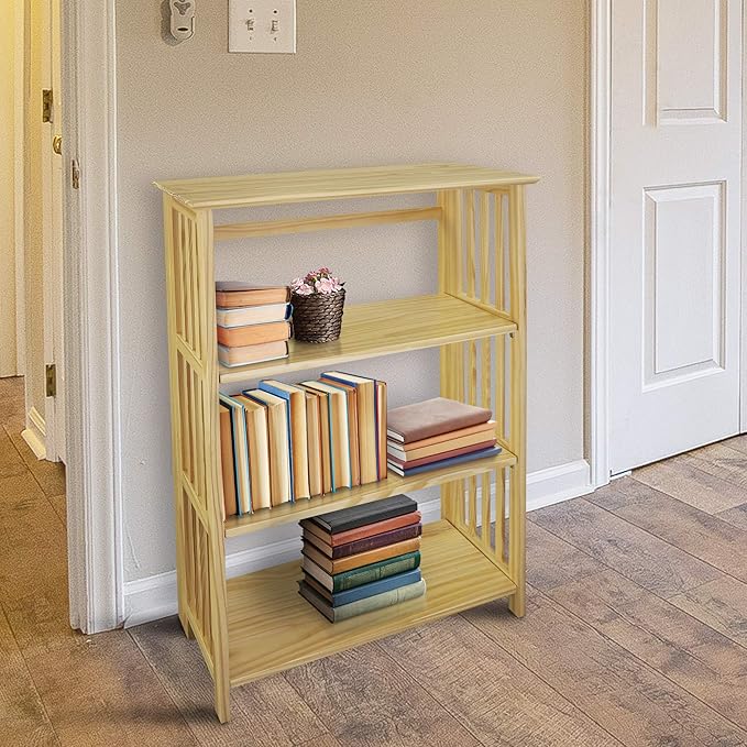Casual Home "Soho Manhattan 4-Shelf Folding Bookcase 26"" Wide - Natural (333-40)