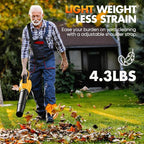 Leaf Blower Cordless - 2025 Update 150000RPM & 3 Speed Levels Electric Leaf Blower with 2 x 4.0Ah Battery and Charger, Extension Tube Blower for Lawn Care, Yard, Garage, Blowing Leaves, Dust or Snow