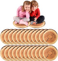 Shellwei 24 Pcs Kids Carpet Circle Seats 18 inch Print Pillow Circle Children's Mats Rug Mats Round Soft Floor Mat for Home School Classroom Story Time Group Activity Play Areas (Tree Stump)