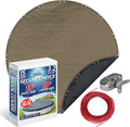 Winter Swimming Pool Cover for 15 ft Aboveground Round Pool Size, Secure Choice Series, Solid Material, Color - Sandstone Tan, Pool Cover Choice 5715-4CHOICE