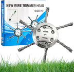 2025 New Upgrade 6 Inches Steel Wire Grass Trimmer Head Universal Steel Wire Weed Eater Head String Trimmer Replacement Brush Blade for Electric Battery Powered Cordless String Cutter (1Pc 6 Blades)