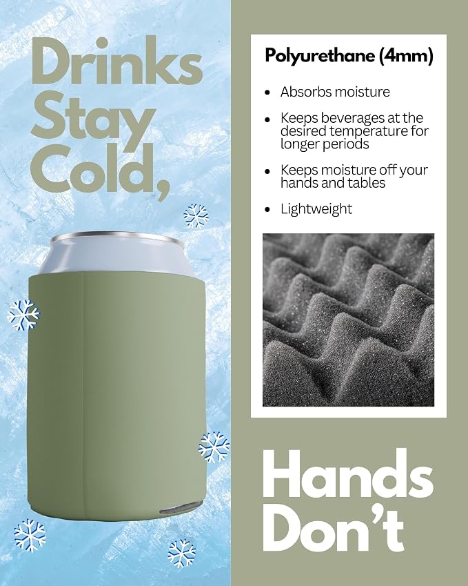 PartyPrints 100 Pack Champagne Blank Can Cooler Sleeves, Customizable Bulk Can Coolers, Extra-Thick Collapsible Drink Insulator Sleeve, Beer Can Coolers for Party Beverages