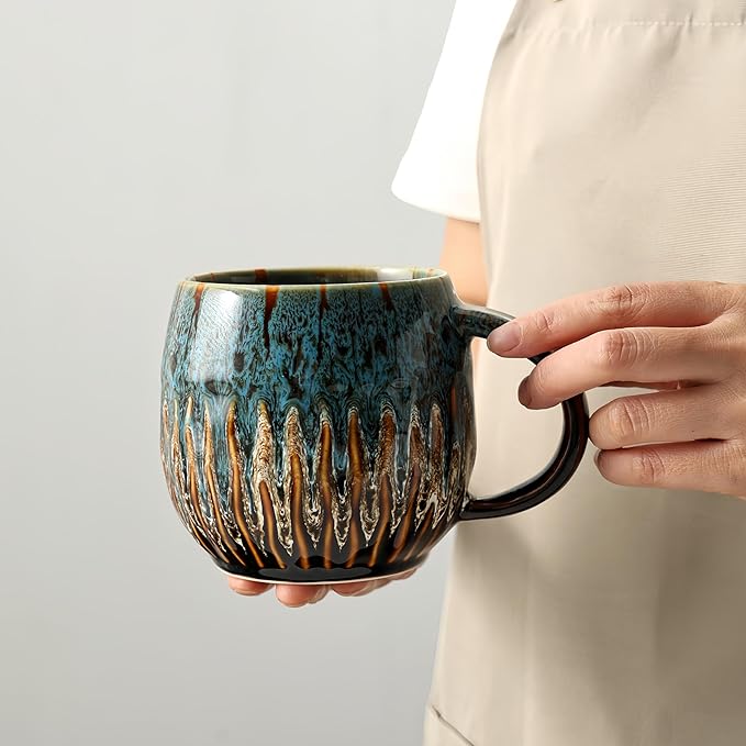 Large Ceramic Coffee Mug - 20oz Big Tea Cup, Blue | Large Tea Mug, Microwave Safe, Dishwasher Safe