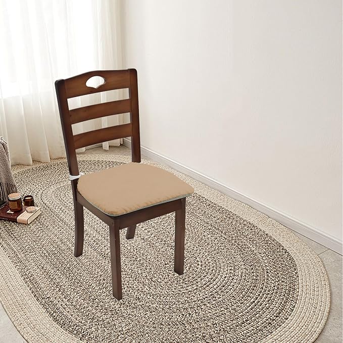 Plush Chair Cushion, Oval Chair Cushion Pad,Ultra Soft Nonslip Seat Pad,Comfortable Chair Cushion Cover,2PCS Memory Foam Chair Seat Cushion for Home Office Kitchen Dining Chairs Coffee
