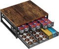 Coffee Pod Holder For Counter, 3 Pull-Out 72 K-Cup Holder Drawer, Wooden Cafe Pods Storage Organizer with Sliding Drawers for Coffee Station, Home, Kitchen, Office, Dorm (Antique Finish)