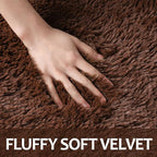 4x6 Large Area Rugs for Living Room, Super Soft Fluffy Modern Bedroom Rug, Brown Coffee Indoor Shag Fuzzy Carpets for Girls Kids Nursery Room Home Decor