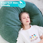 Stuffed Animal Storage Bean Bag Chair Cover (No Filler) for Kids and Adults.Soft Premium Corduroy Stuffable Beanbag for Organizing Children Plush Toys or Memory Foam Small 100L (Green)