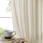 Joydeco Linen Curtains 96 Inch Length 2 Panel Sets,Light Filtering Curtains for Bedroom 100 Inch Wide Living Room Drapes with Back Tabs & Rod Pockets (W100 x L96 Inch, Beige)