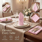 Urban Villa Cloth Napkins Cotton 20x20 (Set of 12) Pink