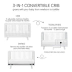 Babyletto Hudson 3-in-1 Convertible Crib with Toddler Bed Conversion Kit in White, Greenguard Gold Certified , 53.75x29.75x35 Inch (Pack of 1)