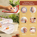 Maison d' Hermine Pot Holders 100% Cotton Potholders (8" x 8", Pack of 1) | Heat Resistant Hot Pads with Loop BBQ Cooking Baking Hotel Kitchen Handling Hot Pans Thanksgiving Christmas - Amarante