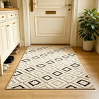 Entrance Mat 3'x5', Geometric Boho Indoor Doormat for Porch, Diamond | Soft Cozy Fluffy Mid Pile Machine Washable Non Slip Accent Rug for Entryway Front Door Sink Indoor Entrance Bathroom
