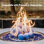 Skyflame Ceramic Fireplace Balls, Set of 15 Round Fire Stones Set for Indoor and Outdoor Fire Pits or Fireplaces Accessory, 3 Inch, Blue