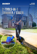 WILD BADGER POWER 40V Weed Wacker & Leaf Blower, Wheeled Edger Kit Electric with 2Ah Battery & Charger, String Trimmer, Lightweight, Adjustable Telescopic Shaft, Easy to Use and Convert
