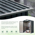5x3X6.3FT Outdoor Steel Storage Shed with Lockable Doors and Frame Floor, Compact Small Bike Shed, Ideal for Garden, Backyard, Swimming Pool, Patio Utility and Tool Storage
