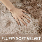 5x8 Large Area Rugs for Living Room, Super Soft Fluffy Modern Bedroom Rug, Tie-Dyed Brown Indoor Shag Fuzzy Carpets for Girls Kids Nursery Room Home Decor