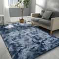 5x8 Large Area Rugs for Living Room, Super Soft Fluffy Modern Bedroom Rug, Tie-Dyed Blue Grey Indoor Shag Fuzzy Carpets for Girls Kids Nursery Room Home Decor