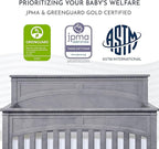 Evolur Santa Fe 5-in-1 Convertible Crib, Storm Grey