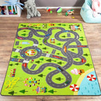 HOMORE Kids Play Mat Rug, Fun and Educational City Play Rug for Hot Wheels Track Racing and Toys, Kids Carpet Playmat Area Rug for Children Bedroom Play Room Nursery, 3x5 Feet