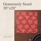 Urban Villa Cloth Napkins Cotton 20x20 (Set of 12) Brown Leaf Print