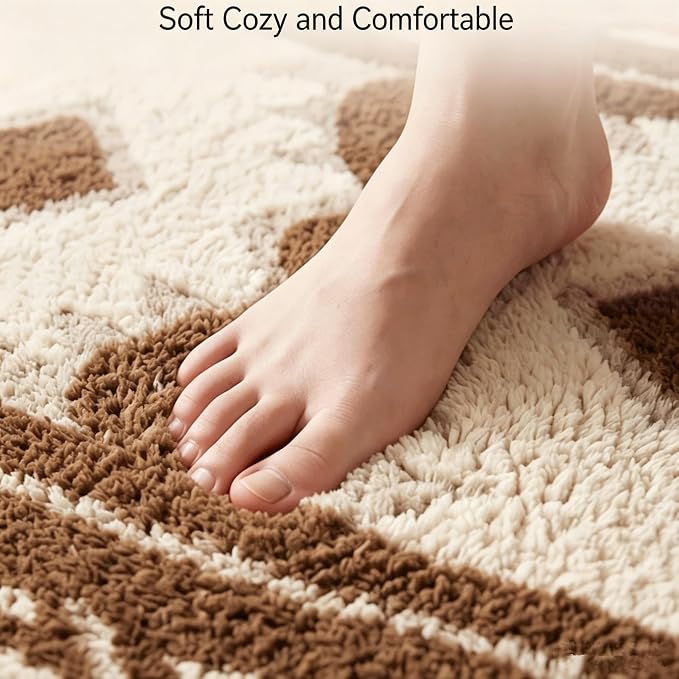 Washable Area Rug 6′6″ × 9′10″ for Living Room Bedroom, Abstraction | Soft Cozy Fluffy Mid Pile Machine Washable Non Slip Boho Modern Accent Rug for Dining Room Nursery Kids Room Dorm Hotel