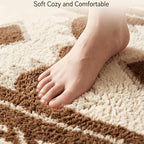 Entrance Mat 3'x5', Boho Indoor Doormat for Porch, Abstraction | Soft Cozy Fluffy Mid Pile Machine Washable Non Slip Accent Rug for Entryway Front Door Sink Indoor Entrance Bathroom
