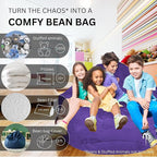 Bean Bag Chair Cover 3.5 ft (No Filler) | XL Stuffed Animal Storage | Double Stitched | Long Durable Zipper | Premium Microsuede…