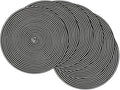 SHACOS 15 inch Round Braided Placemats Set of 6 Non Slip Washable Fabric Kitchen Table Place Mats Heat Resistant Table Mats for Home Wedding Party, Black White