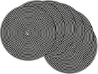 SHACOS 15 inch Round Braided Placemats Set of 6 Non Slip Washable Fabric Kitchen Table Place Mats Heat Resistant Table Mats for Home Wedding Party, Black White
