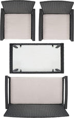 SAFAVIEH Outdoor Collection PAT7507 Conversation Set, Black/Light Grey
