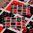 Tailor Shop Deer Comforter Sets for Kids Boys Teens Camo Comforter Sets Twin Size Black and Red Bedding Set Room Decor, Deer Antlers Bed Sets with 1 Pillowcase…