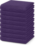 Homaxy 100% Cotton Waffle Weave Kitchen Dish Towels 8-Pack, Eggplant | 13 x 28 Inches, Ultra Soft Absorbent Dish Towels, Quick Drying Cleaning Towels