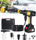 Cordless Pressure Washer, 600PSI Portable Power Washer with 6-in-1 Nozzle & Foam Cannon, 21V Battery Powered Cordless High Pressure Washer Gun, Handheld Pressure Washers for Car, Patio, Home