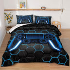 Boys Comforter Set,Gaming Bedding for Kids Teen,Game Console Comforter Set for Gamer Room Decor(comforter-Game41,Queen)