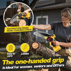 Mini Chainsaw Cordless 6-Inch, 21V Small Chainsaw with 2 Battery Handheld Electric Chain saw–Lightweight&Safe for Wood Cutting, Tree Trimming, Home, Garden, DIY, Best Gifts for Dad, Women (yellow)