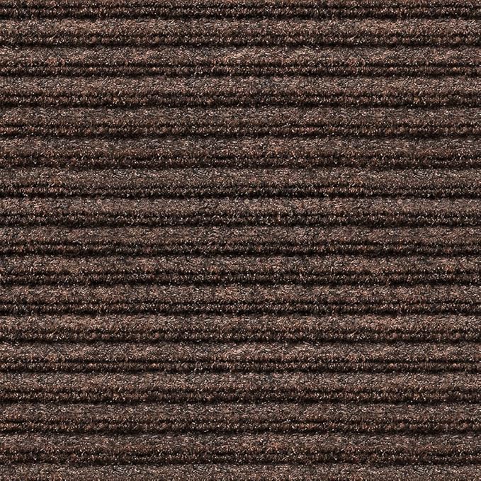 House, Home and More Indoor Outdoor Double-Ribbed Carpet Runner with Skid-Resistant Rubber Backing - Bittersweet Brown - 4 Feet x 20 Feet