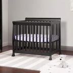 DaVinci Kalani 4-in-1 Convertible Mini Crib in Ebony | Greenguard Gold Certified