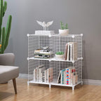 HOMIDEC Wire Cube Storage, Storage Shelves 4 Cube Bookshelf Bookcase Closet Organizer and Storage, Wire Storage Shelves Multi-Use DIY Storage Cube Shelf for Books, Toys, Clothes, Tools