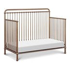 NAMESAKE Winston 4-in-1 Convertible Metal Crib in Vintage Gold, Greenguard Gold Certified