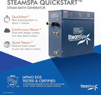 SteamSpa 6kW Steam Sauna Generator Executive Bundle 240V Steam Generator with Touch Pad, Steamheads, Pressure Relief Valve, Built-in Auto Drain, LED Light, Filter and Quick Install Kit EXT600CH-A