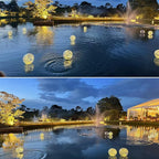 Solar Powered Floating Pool Lights - 14" Inflatable Waterproof Floating Light UP Pool Glow Balls, 3000K Warm-White Led Pool Lights That Float for Party Decorations, Outdoor Patio Detor (6)