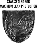 Aluf Plastics T-Tough Roll Pack Low Density Repro Blend Star Seal Coreless Rolls Bag, 56 Gallon Capacity, 47" Length x 43" Width, XXH Strength, Black (Pack of 100)