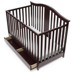 Graco Solano 4-in-1 Convertible Crib with Drawer (Espresso) – GREENGUARD Gold Certified, Crib with Drawer Combo, Includes Full-Size Nursery Storage Drawer, Converts to Toddler Bed and Full-Size Bed