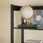 Walker Edison Modern Narrow Open Bookshelf Bottom, 22 Inch, One-Drawer Black