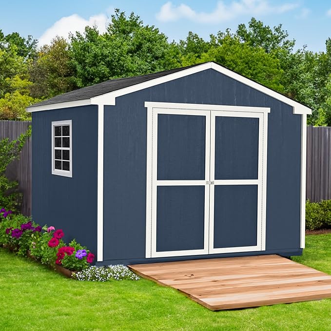Handy Home Products Charleston Value Gable 10x8 Do-It-Yourself Wooden Storage Shed, 2x3 framing- Does not Include Floor kit or Paint