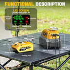 Ecarke Battery Charger Adapter Compatible with DeWALT 20V Battery: with USB Wall Charging Kit - 100W Bidirectional Portable Charger 20v for Battery Charge,Phone,Laptop Computer,Soldering Iron