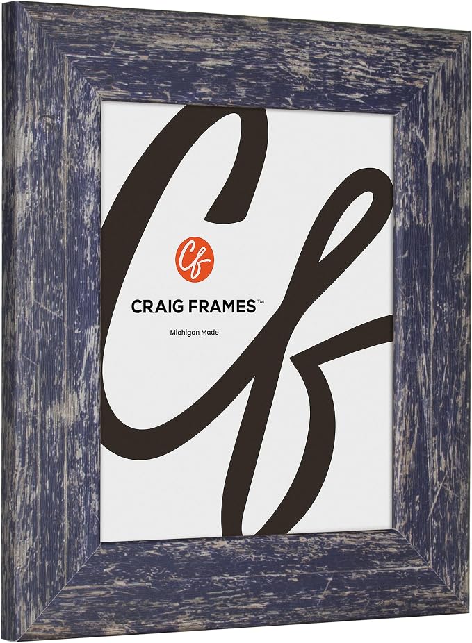 Craig Frames 9x11 Blue Picture Frame for Posters, Gallery Wall, and Photos | Displays photos and prints behind clear glass, ready to hang, made in the USA
