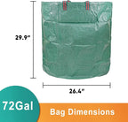 CAMPFIRE 3 Pack 72gallon Garden Waste Bags (H30, D26 Inches) With Handles, Heavy Duty Leaf Bags, Reusable Lawn Garden Bags And Yard Waste Bags, Suitable For Leaf Collectors