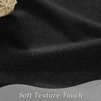 RAIN CITY Blackout Curtains 50 x 84 Inch Long Linen Blend Black Out Curtains 2 Panels Set Burg, Back Tab Rod Pocket Room Darkening Textured Curtain Window Drapes for Bedroom Living Room-Black